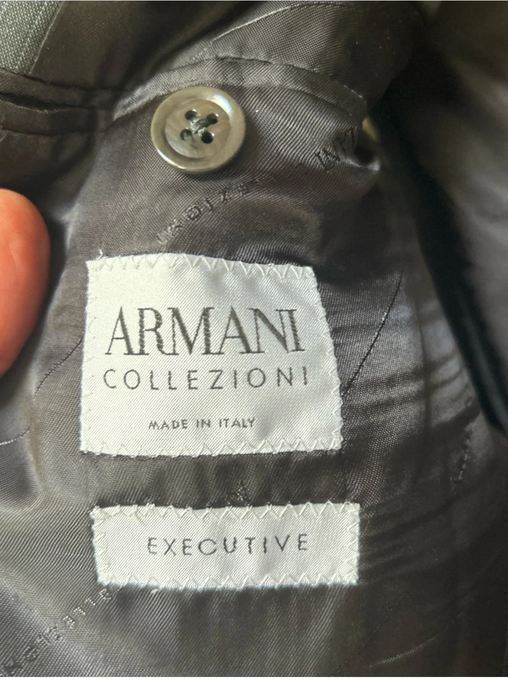 Giorgio Armani COLLEZION Charcoal Pinstripe Single Blazer Sz 40R 2 Button Italy